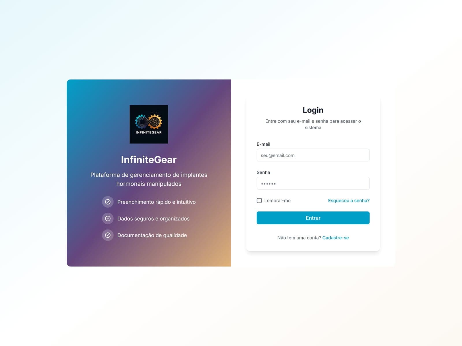 InfiniteGear — Plataforma de Prescrições