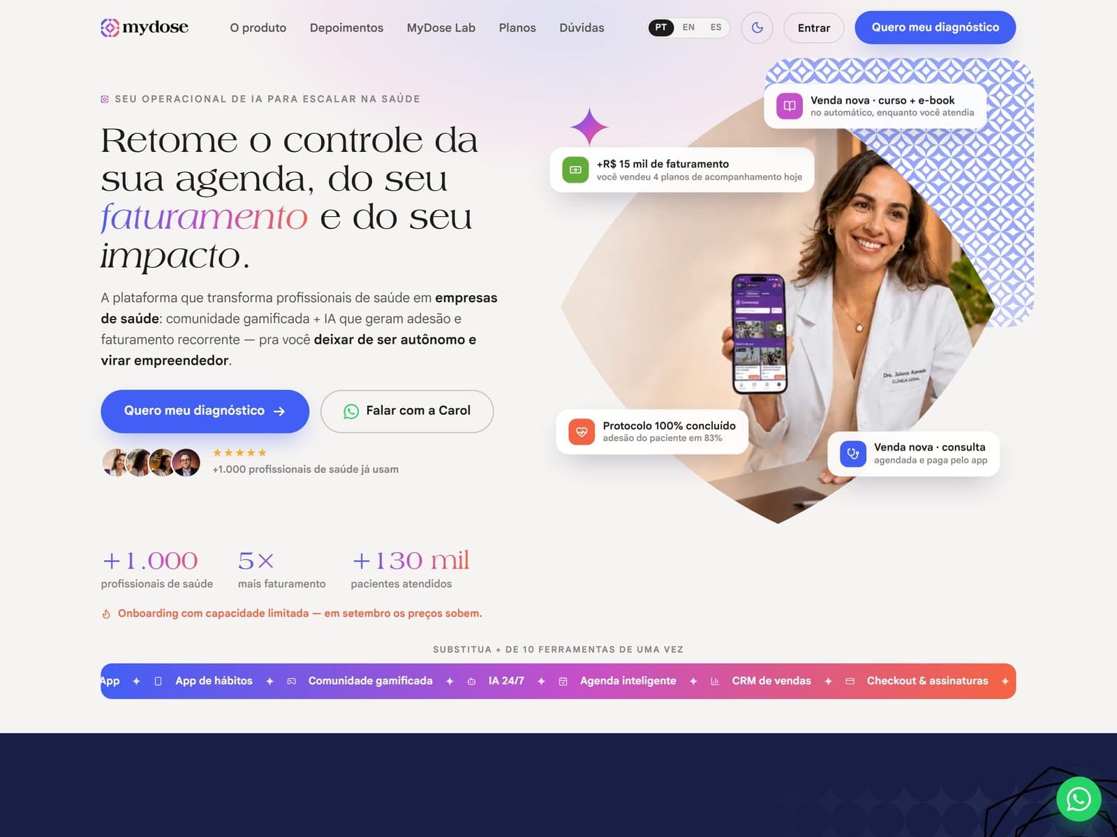 MyDose — Plataforma de Saúde e Hábitos